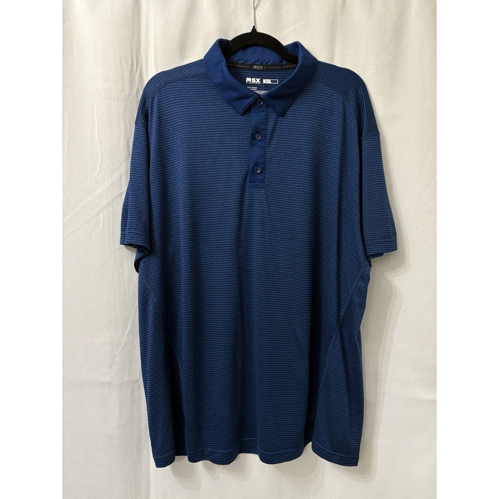 msx polo golf shirt‎ size 2xl polyester striped blue